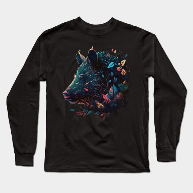 Wild Boar Long Sleeve T-Shirt by JH Mart